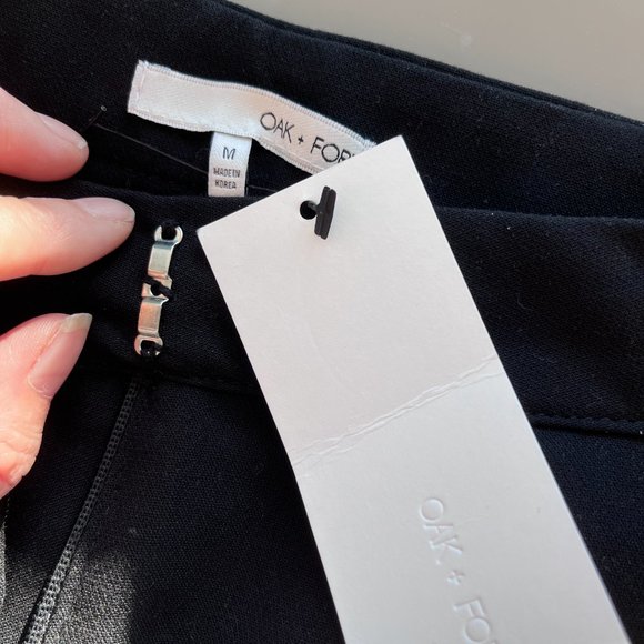 Oak + Fort Black Cropped Wide Leg Trousers NWT ✌️ - Picture 2 of 3